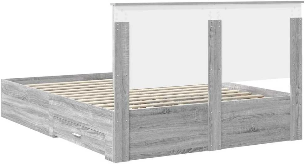 Lovos rėmas Pilkas Sonoma 150 x 200 cm Apdirbta mediena