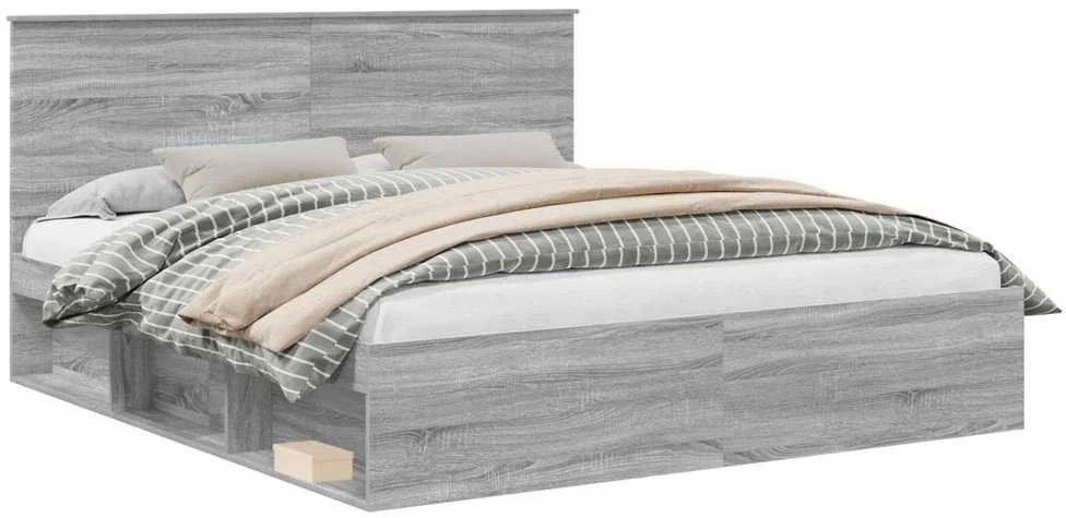 Lovos rėmas Pilkas Sonoma 200 x 200 cm Kietos pušies mediena