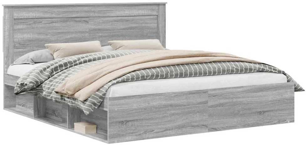 Lovos rėmas Pilkas Sonoma 200 x 200 cm Kietos pušies mediena