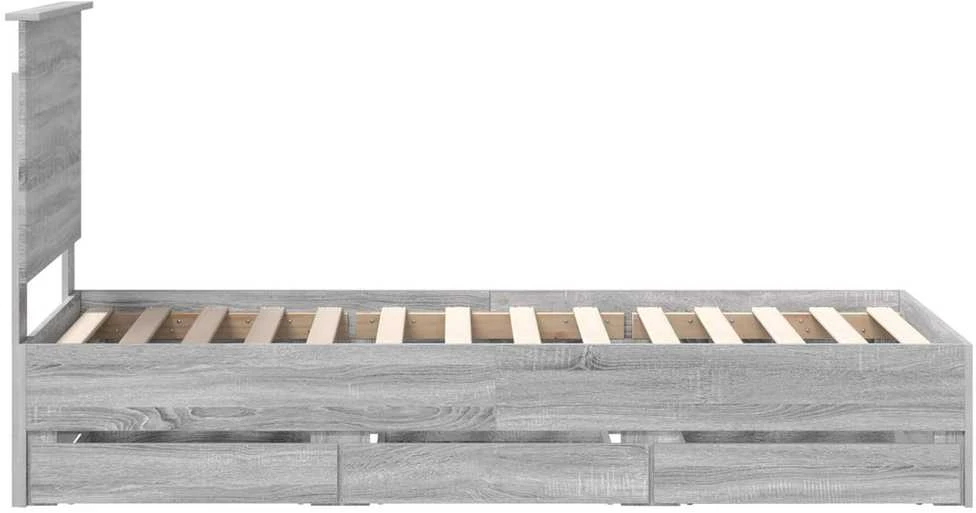 Lova Lovos rėmas Pilkas Sonoma 75 x 190 cm Inžinerinė mediena