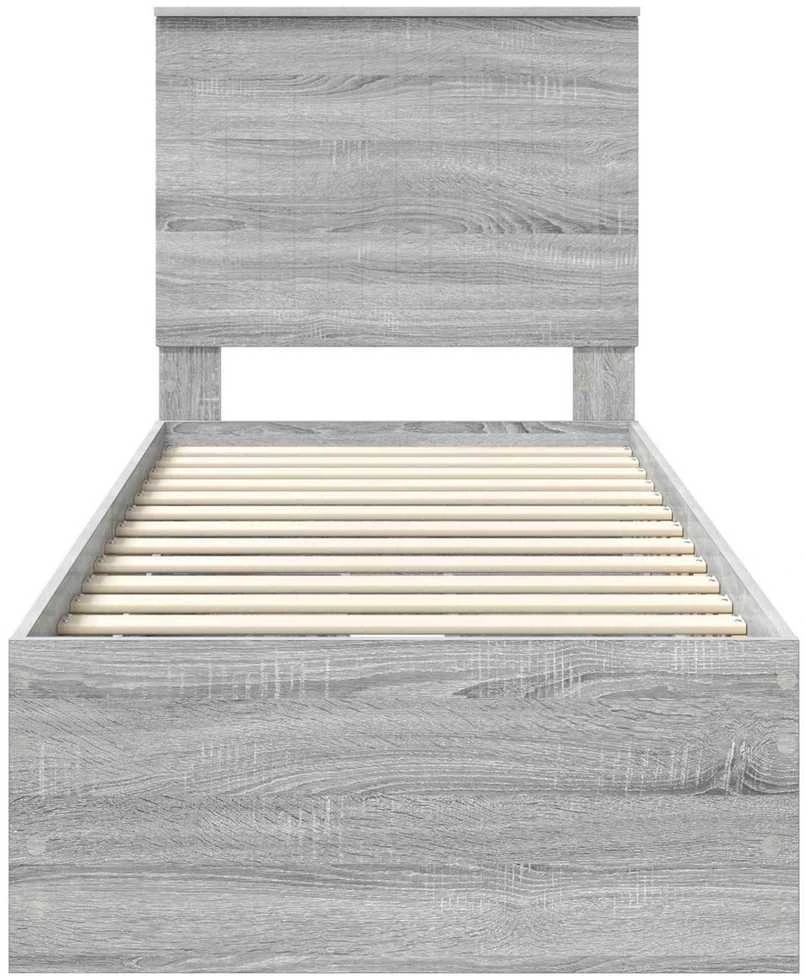 Lova Lovos rėmas Pilkas Sonoma 75 x 190 cm Inžinerinė mediena
