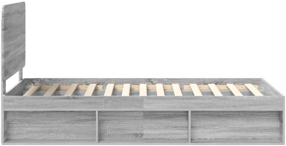 Lova Lovos rėmas Pilkas Sonoma 90 x 190 cm Kietos pušies mediena