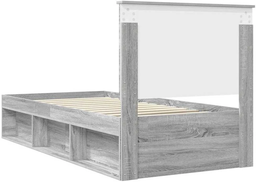 Lova Lovos rėmas Pilkas Sonoma 90 x 190 cm Kietos pušies mediena