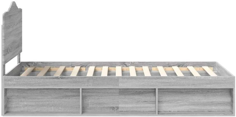 Lova Lovos rėmas Pilkas Sonoma 90 x 190 cm Kietos pušies mediena