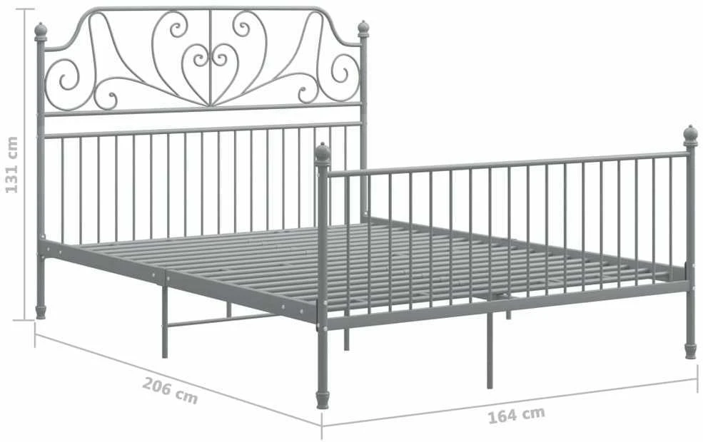 Lovos rėmas, pilkos spalvos, 160x200cm, metalas