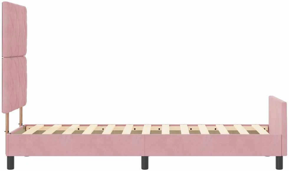 Kiemas lova su galvūgalio Rožinė 80 x 200 cm Aksomas