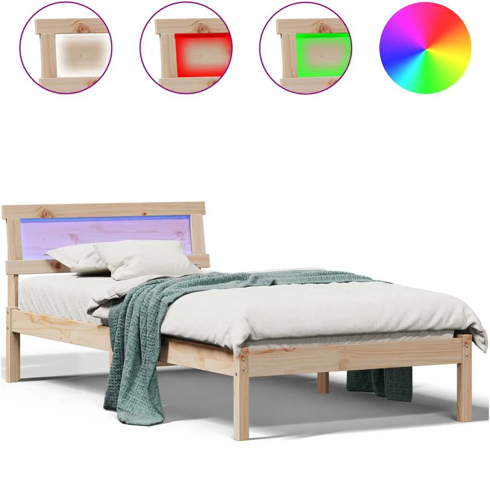 Lova Lovos rėmas Ruda 90 x 190 cm Kietos pušies mediena