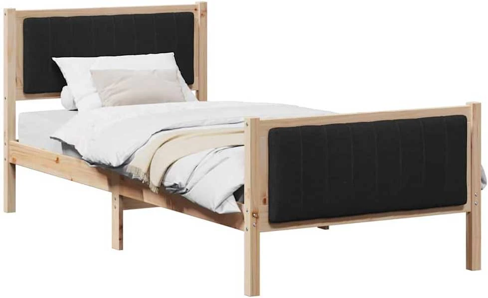 Lova Lovos rėmas Ruda ir juoda 90 x 200 cm Pušies masyvas