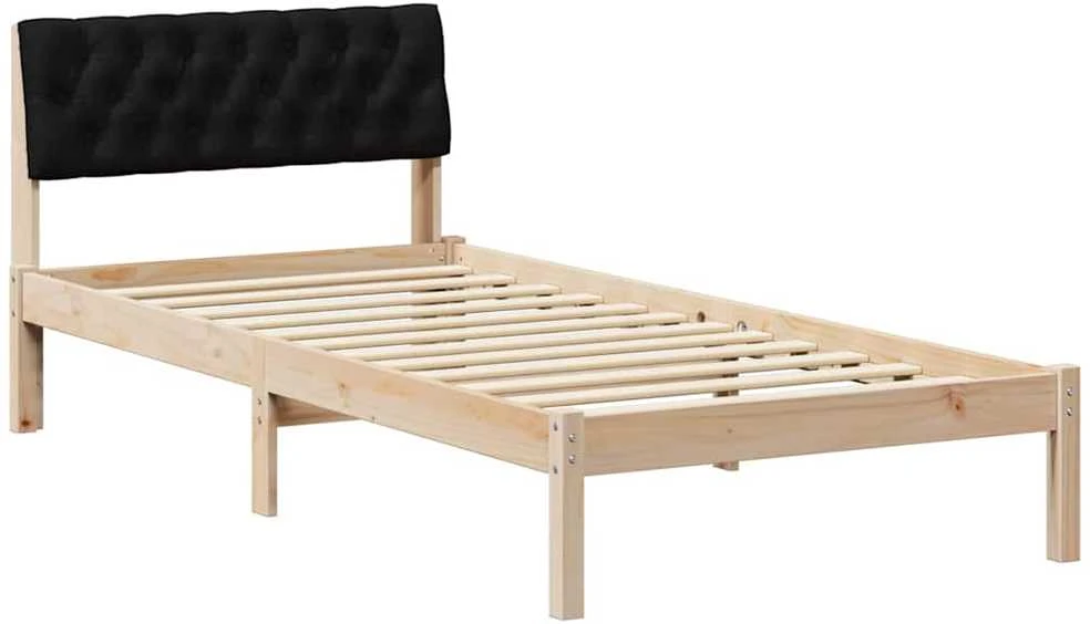Lova Lovos rėmas Ruda ir juoda 90 x 200 cm Pušies masyvas