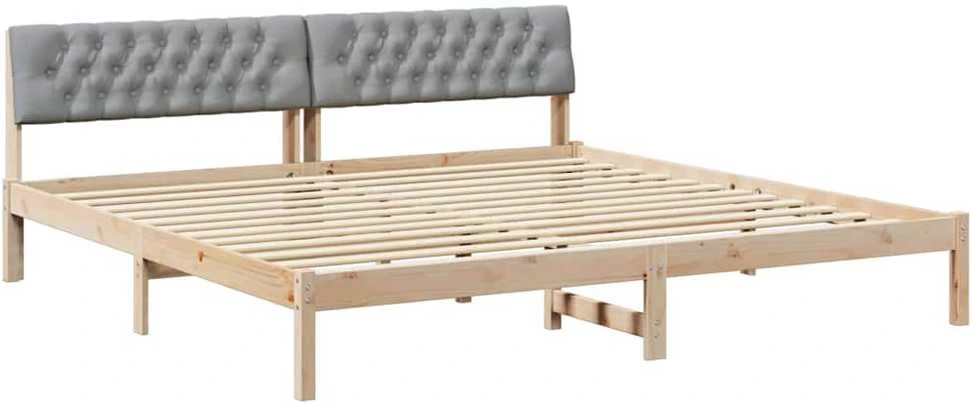 Lovos rėmas Ruda ir šviesiai pilka 200 x 200 cm Pušies masyvas