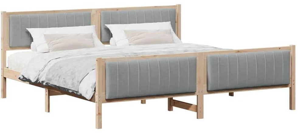 Lovos rėmas Ruda ir šviesiai pilka 200 x 200 cm Pušies masyvas