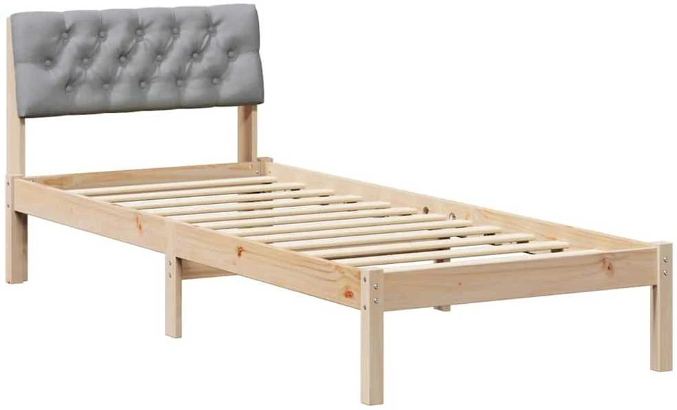 Lova Lovos rėmas Ruda ir šviesiai pilka 80 x 200 cm Pušies masyvas