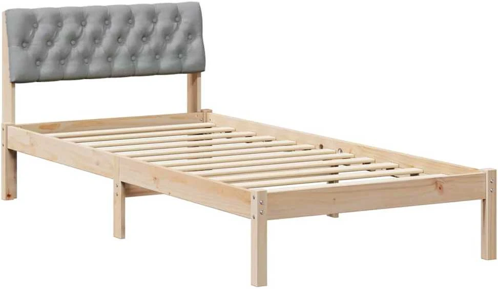 Lova Lovos rėmas Ruda ir šviesiai pilka 90 x 200 cm Pušies masyvas