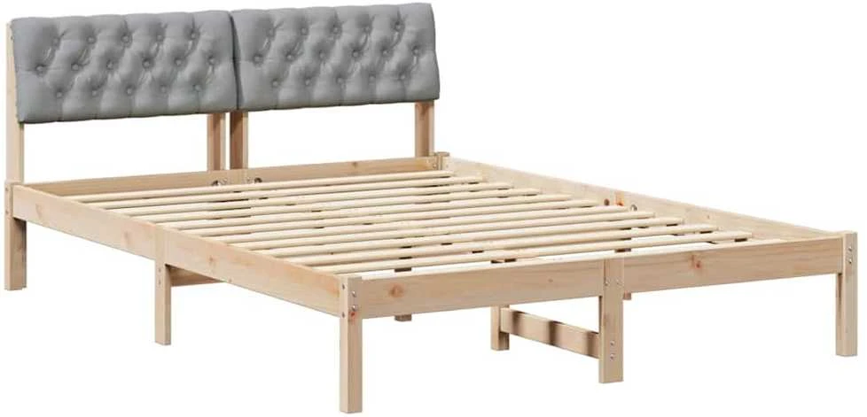 Lovos rėmas Ruda ir šviesiai pilka 140 x 190 cm Pušies masyvas