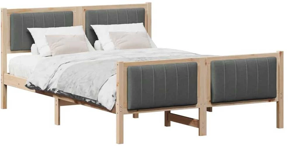 Lovos rėmas ruda ir tamsiai pilka 140 x 190 cm Pušies masyvas