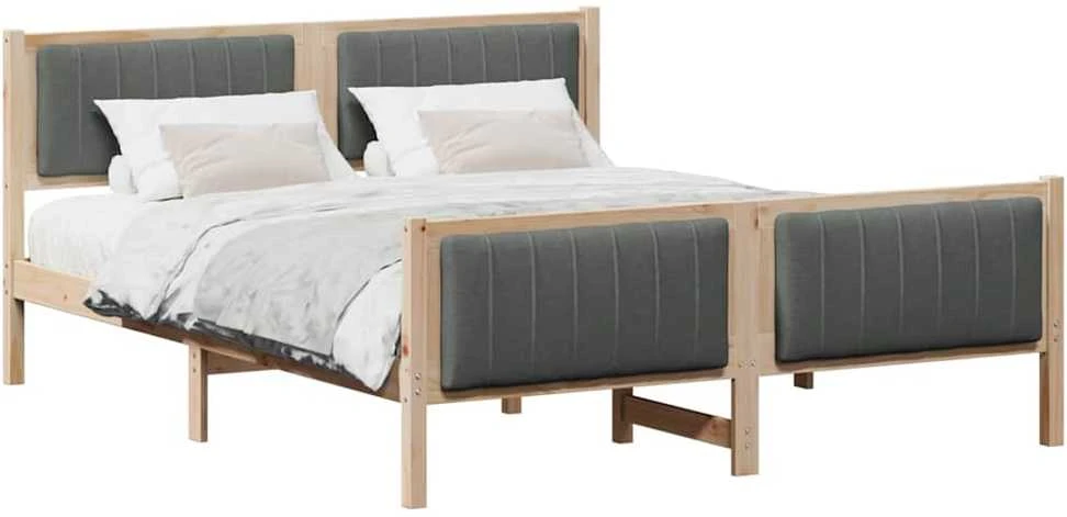 Lovos rėmas ruda ir tamsiai pilka 150 x 200 cm Pušies masyvas