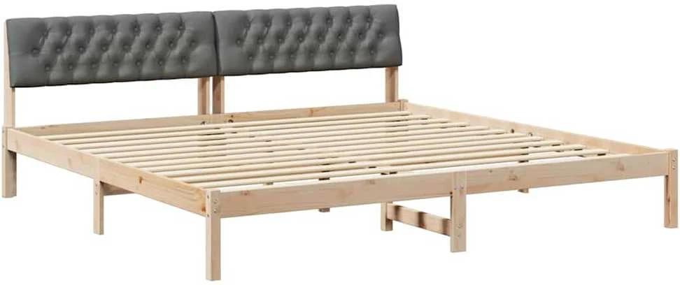 Lovos rėmas ruda ir tamsiai pilka 200 x 200 cm Pušies masyvas