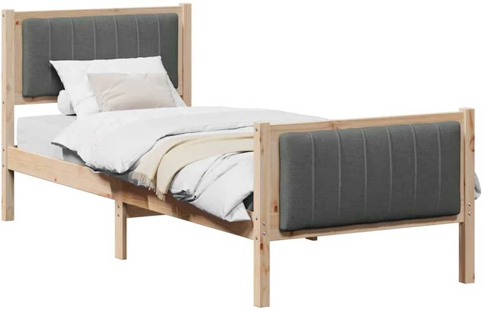 Lova Lovos rėmas ruda ir tamsiai pilka 75 x 190 cm Pušies masyvas