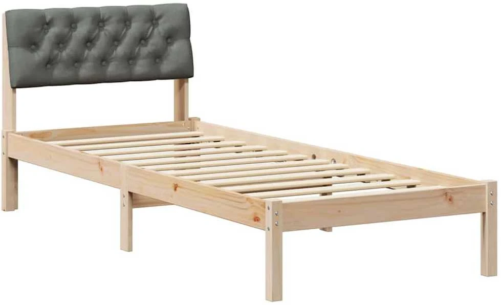Lova Lovos rėmas ruda ir tamsiai pilka 80 x 200 cm Pušies masyvas