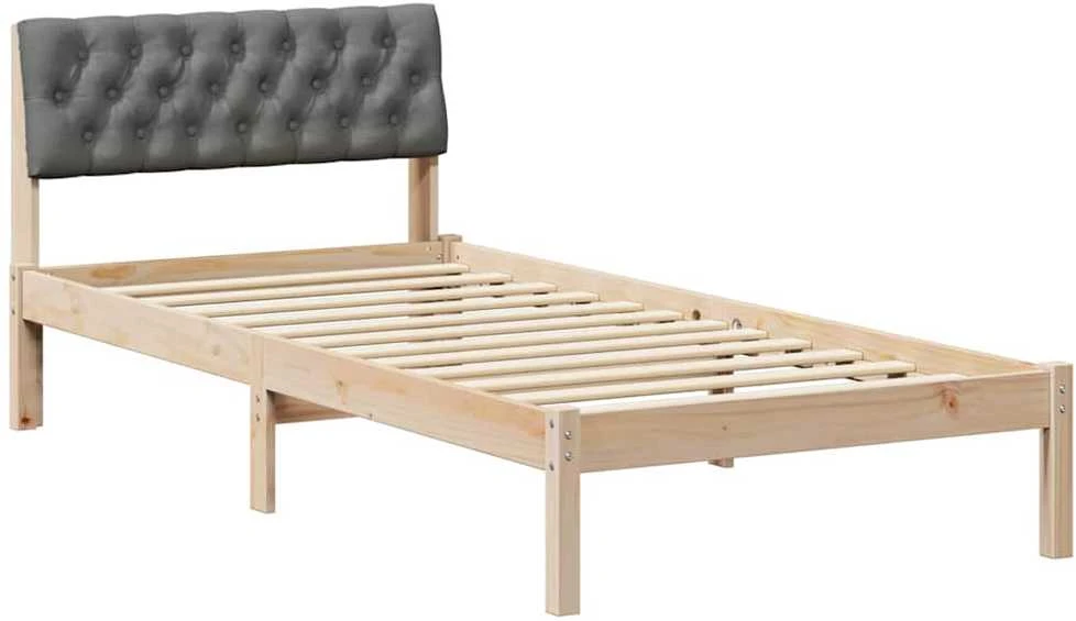 Lova Lovos rėmas ruda ir tamsiai pilka 90 x 200 cm Pušies masyvas
