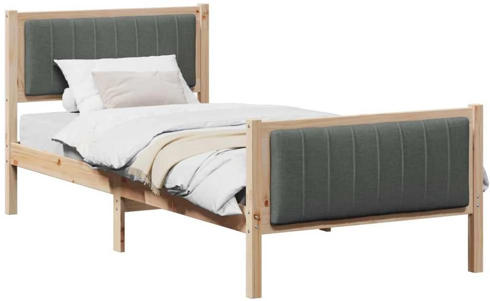 Lova Lovos rėmas ruda ir tamsiai pilka 90 x 200 cm Pušies masyvas