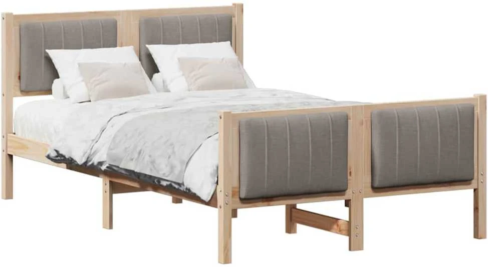 Lova Lovos rėmas Ruda ir taupe 120 x 190 cm Pušies masyvas