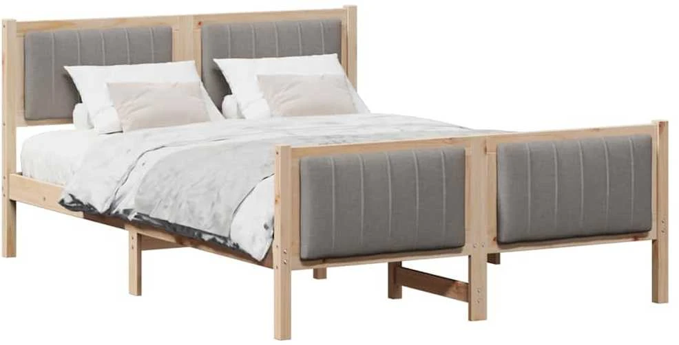 Lova Lovos rėmas Ruda ir taupe 135 x 190 cm Pušies masyvas
