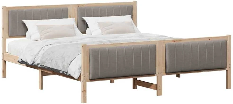 Lovos rėmas Ruda ir taupe 180 x 200 cm Pušies masyvas