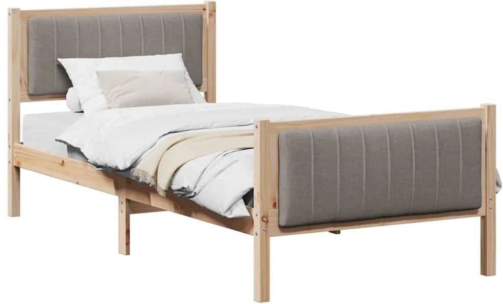 Lova Lovos rėmas Ruda ir taupe 90 x 190 cm Pušies masyvas