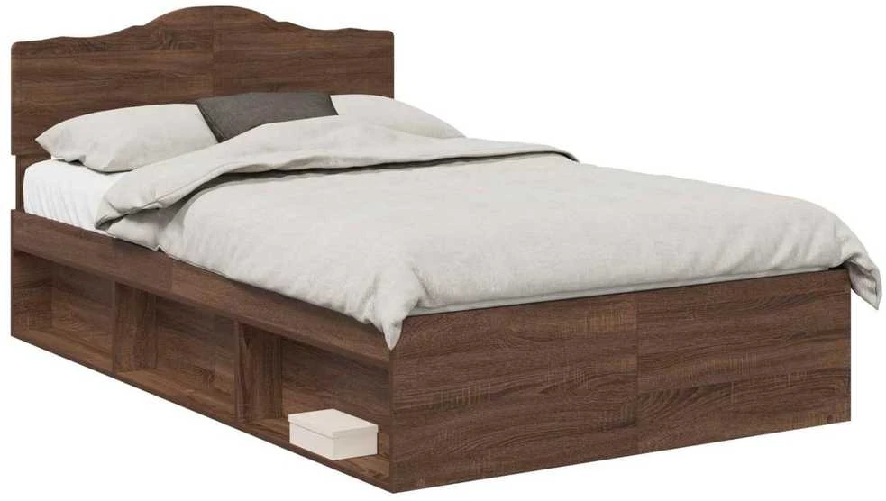 Lova Lovos rėmas Rudas ąžuolas 120 x 190 cm Kietos pušies mediena