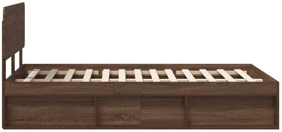Lova Lovos rėmas Rudas ąžuolas 120 x 200 cm Kietos pušies mediena