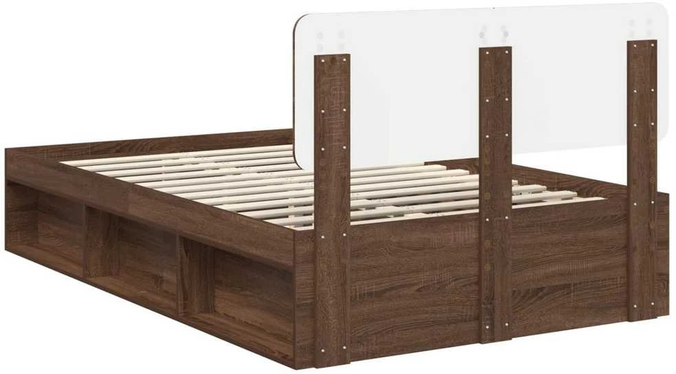 Lova Lovos rėmas Rudas ąžuolas 120 x 200 cm Kietos pušies mediena