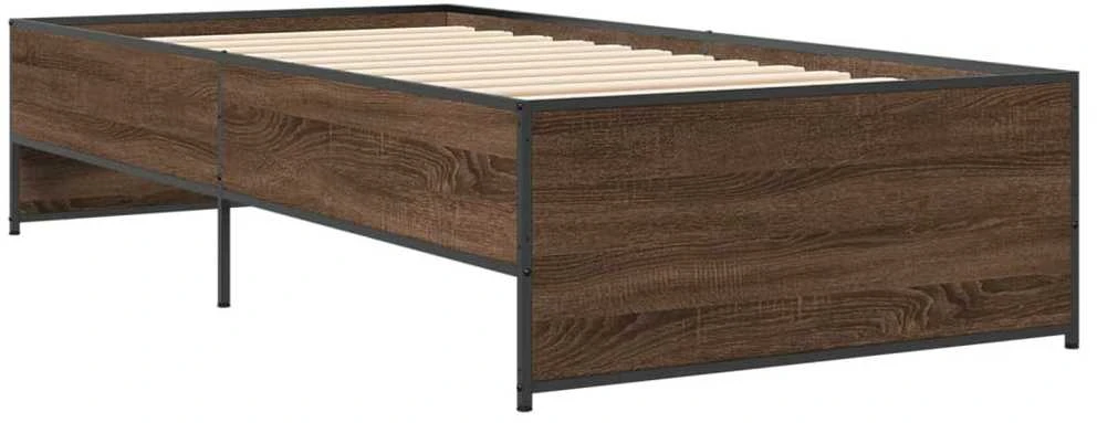 Lovos rėmas, rudas ąžuolo, 75x190cm, apdirbta mediena/metalas