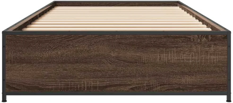 Lovos rėmas, rudas ąžuolo, 75x190cm, apdirbta mediena/metalas