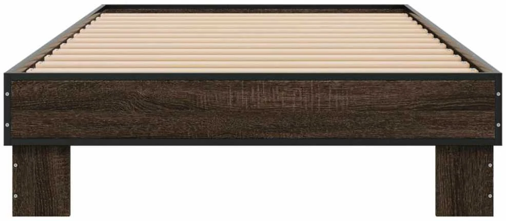 Lovos rėmas, rudas ąžuolo, 75x190cm, apdirbta mediena/metalas