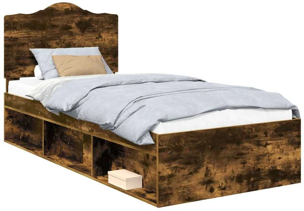 Lova Lovos rėmas Rūkyta ąžuolas 100 x 200 cm Kietos pušies mediena