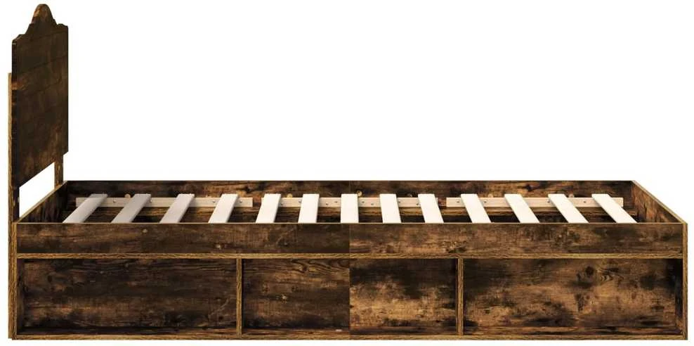 Lova Lovos rėmas Rūkyta ąžuolas 100 x 200 cm Kietos pušies mediena