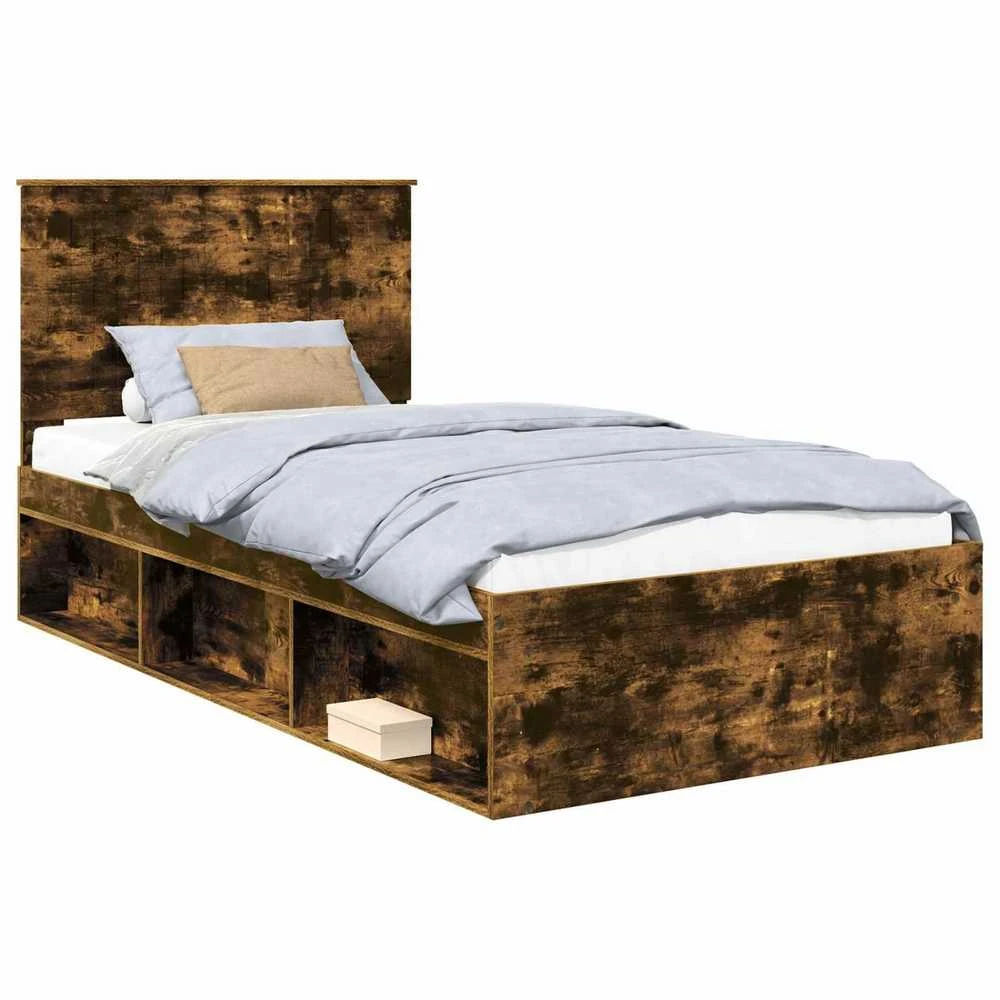 Lova Lovos rėmas Rūkyta ąžuolas 100 x 200 cm Kietos pušies mediena