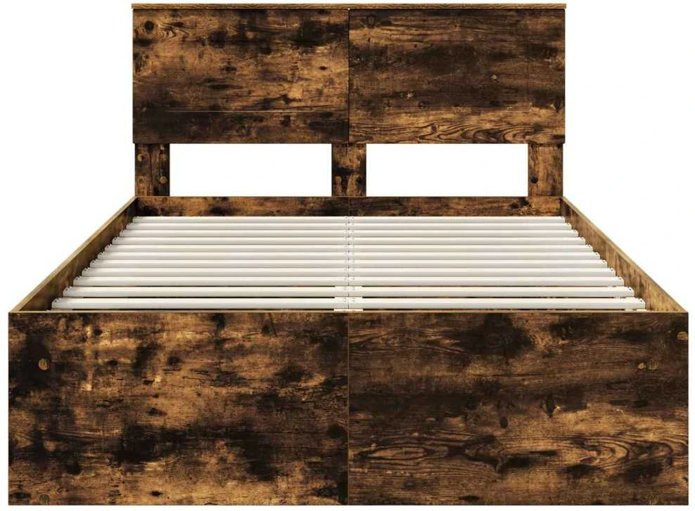 Lova Lovos rėmas Rūkyta ąžuolas 120 x 200 cm Apdirbta mediena