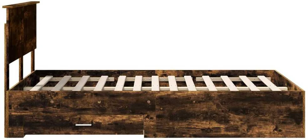 Lova Lovos rėmas Rūkyta ąžuolas 120 x 200 cm Apdirbta mediena