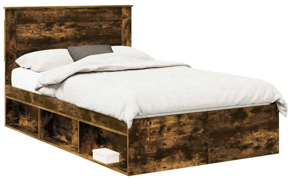 Lova Lovos rėmas Rūkyta ąžuolas 120 x 200 cm Kietos pušies mediena