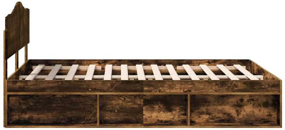 Lovos rėmas Rūkyta ąžuolas 140 x 190 cm Kietos pušies mediena