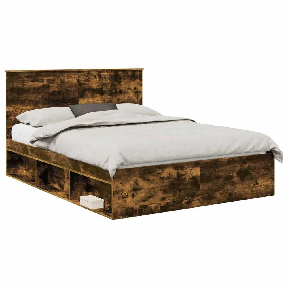 Lovos rėmas Rūkyta ąžuolas 150 x 200 cm Kietos pušies mediena