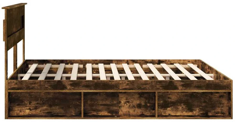 Lovos rėmas Rūkyta ąžuolas 180 x 200 cm Kietos pušies mediena