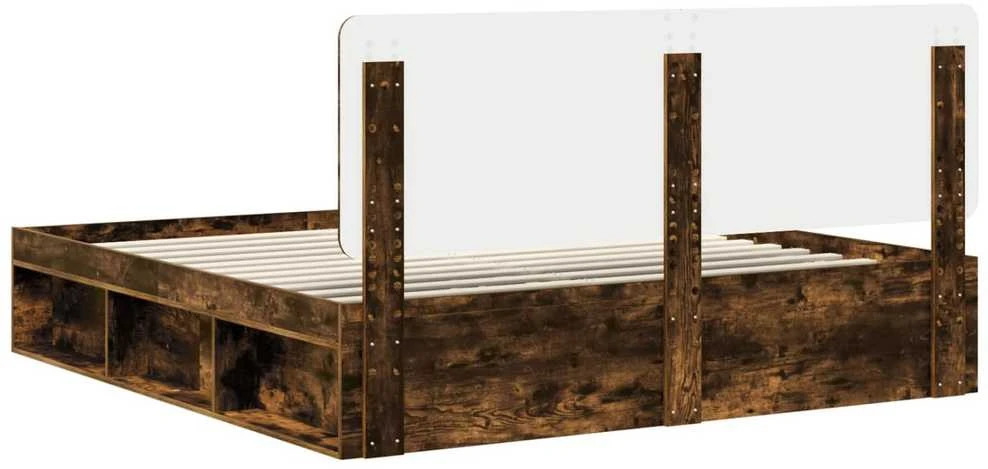 Lovos rėmas Rūkyta ąžuolas 200 x 200 cm Kietos pušies mediena