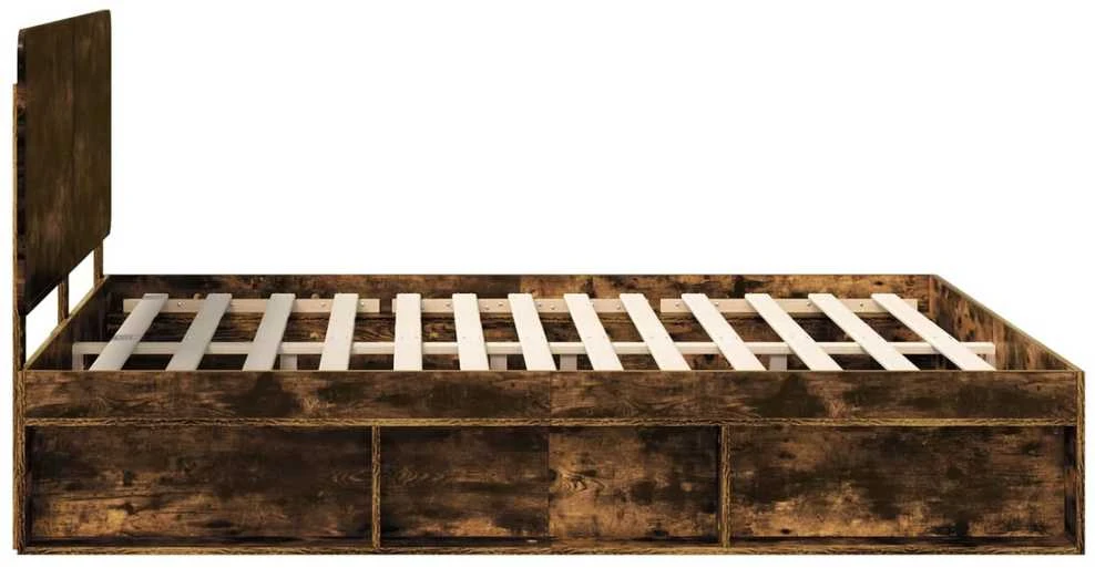Lovos rėmas Rūkyta ąžuolas 200 x 200 cm Kietos pušies mediena