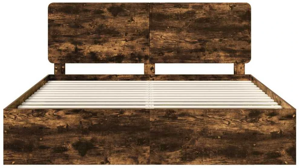 Lovos rėmas Rūkyta ąžuolas 200 x 200 cm Kietos pušies mediena