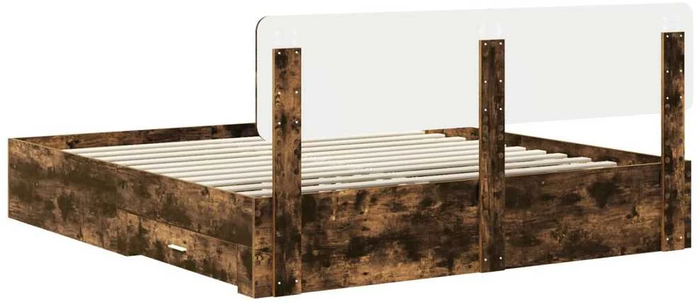 Lovos rėmas Rūkyta ąžuolas 200 x 200 cm Apdirbta mediena