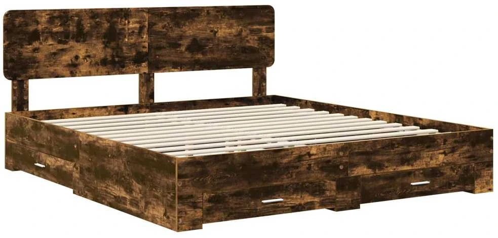 Lovos rėmas Rūkyta ąžuolas 200 x 200 cm Apdirbta mediena