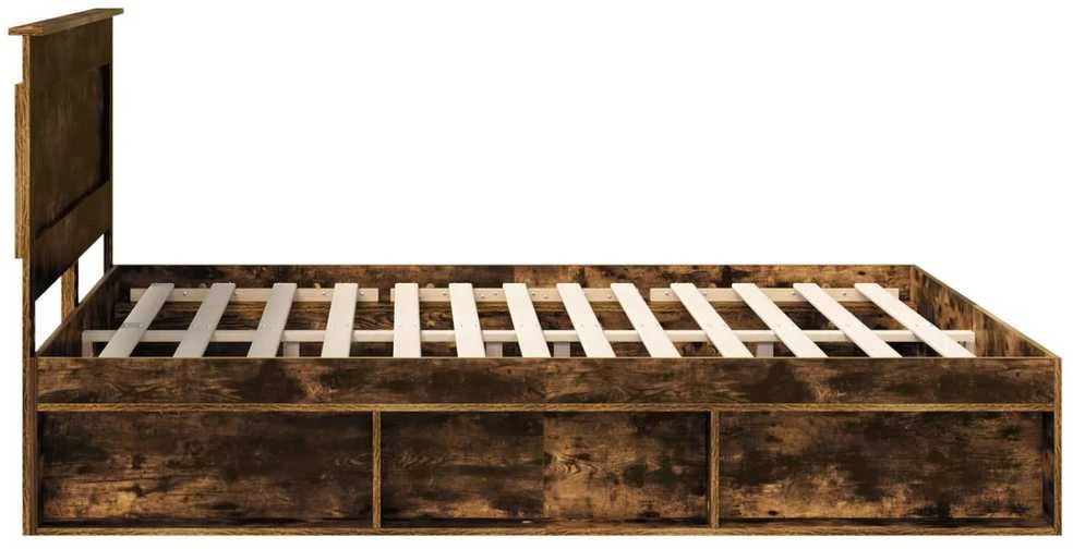 Lovos rėmas Rūkyta ąžuolas 200 x 200 cm Kietos pušies mediena